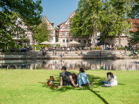 Pause im Stadtpark Kleb  (Bildnachweis: Stadt Nagold - Foto &copy;avmediafactory)